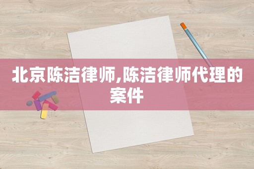 北京陳潔律師,陳潔律師代理的案件