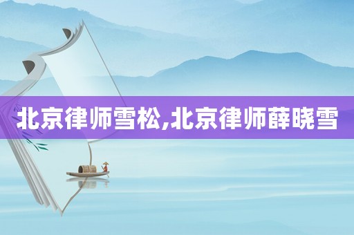 北京律師雪松,北京律師薛曉雪