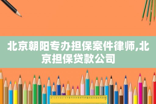 北京朝陽專辦擔保案件律師,北京擔保貸款公司