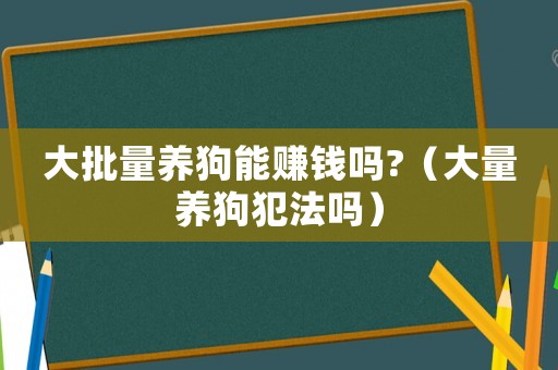 大批量養(yǎng)狗能賺錢嗎?（大量養(yǎng)狗犯法嗎）