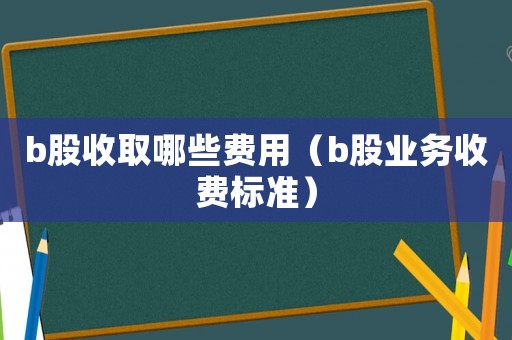 b股收取哪些費用（b股業(yè)務收費標準）