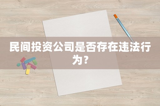 民間投資公司是否存在違法行為？