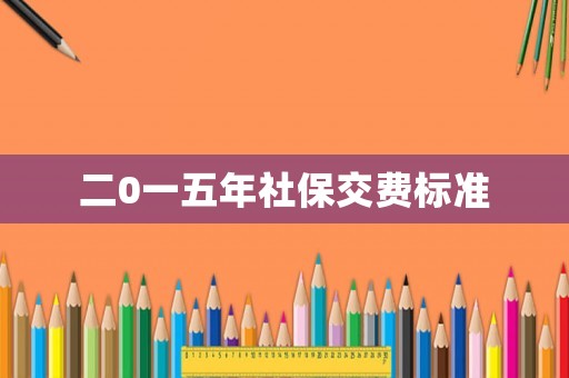 二0一五年社保交費標準