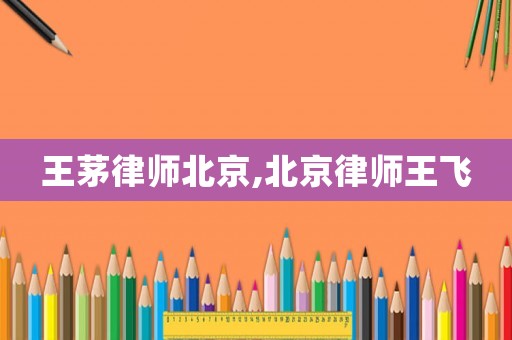 王茅律師北京,北京律師王飛