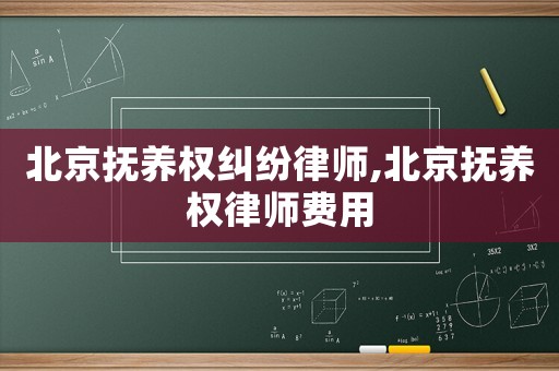 北京撫養(yǎng)權(quán)糾紛律師,北京撫養(yǎng)權(quán)律師費(fèi)用