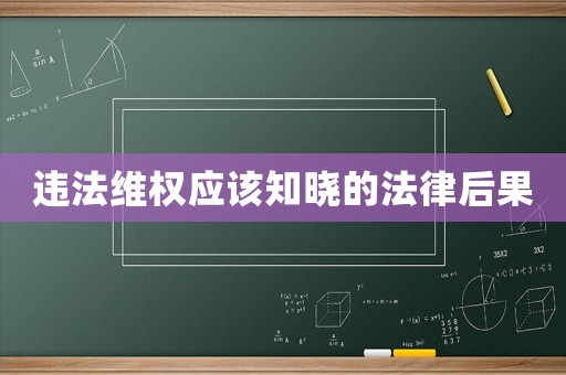 違法維權(quán)應(yīng)該知曉的法律后果