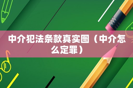 中介犯法條款真實(shí)圖（中介怎么定罪）