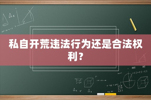 私自開荒違法行為還是合法權(quán)利？