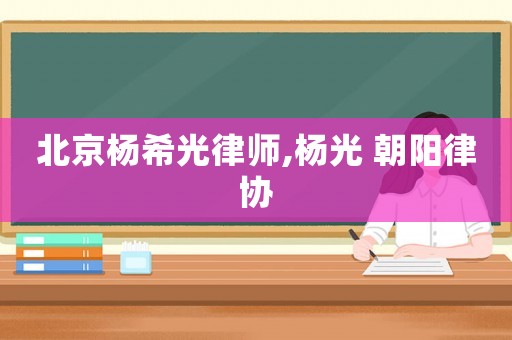 北京楊希光律師,楊光 朝陽律協(xié)