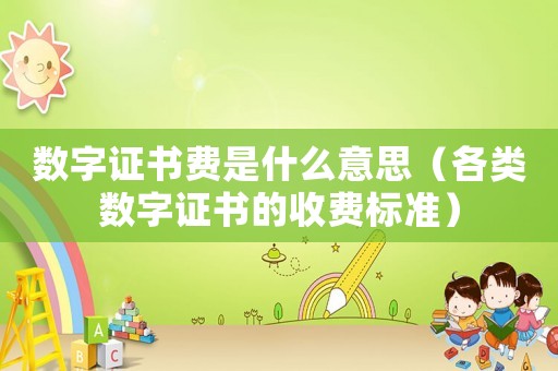 數(shù)字證書費(fèi)是什么意思（各類數(shù)字證書的收費(fèi)標(biāo)準(zhǔn)）