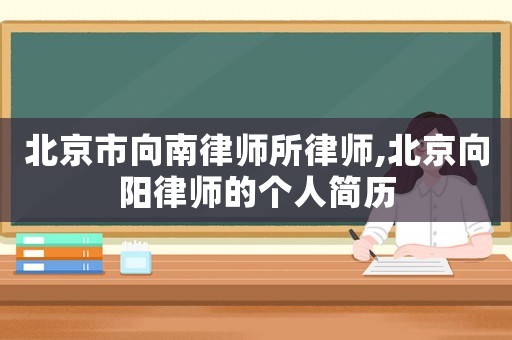 北京市向南律師所律師,北京向陽律師的個(gè)人簡歷