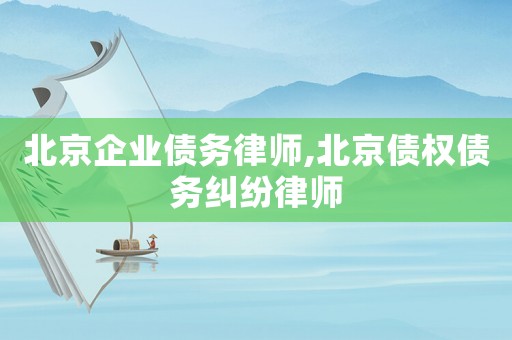 北京企業(yè)債務(wù)律師,北京債權(quán)債務(wù)糾紛律師