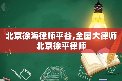 北京徐海律師平谷,全國(guó)大律師北京徐平律師