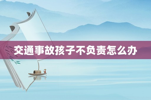 交通事故孩子不負(fù)責(zé)怎么辦