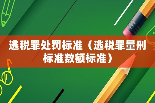 逃稅罪處罰標(biāo)準(zhǔn)（逃稅罪量刑標(biāo)準(zhǔn)數(shù)額標(biāo)準(zhǔn)）