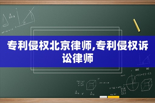 專利侵權(quán)北京律師,專利侵權(quán)訴訟律師