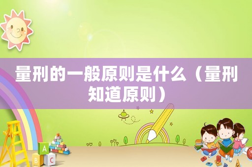 量刑的一般原則是什么（量刑知道原則）
