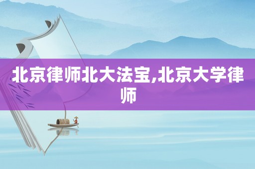北京律師北大法寶,北京大學(xué)律師