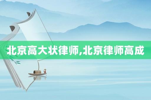 北京高大狀律師,北京律師高成