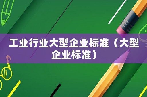 工業(yè)行業(yè)大型企業(yè)標準（大型企業(yè)標準）