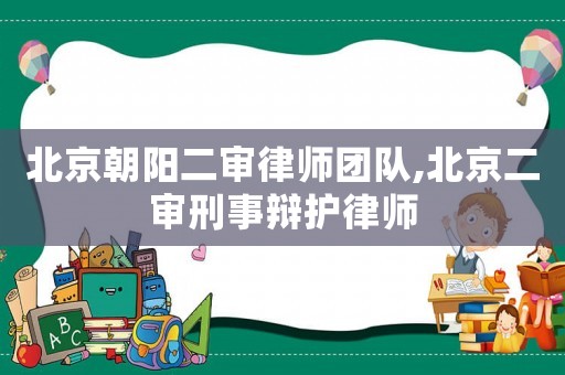 北京朝陽(yáng)二審律師團(tuán)隊(duì),北京二審刑事辯護(hù)律師