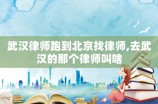 武漢律師跑到北京找律師,去武漢的那個(gè)律師叫啥