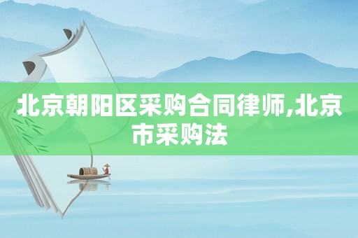 北京朝陽(yáng)區(qū)采購(gòu)合同律師,北京市采購(gòu)法