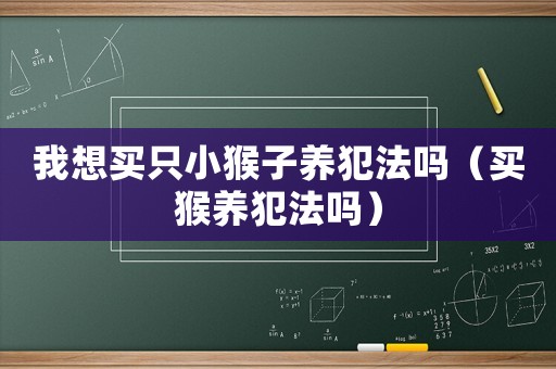 我想買只小猴子養(yǎng)犯法嗎（買猴養(yǎng)犯法嗎）