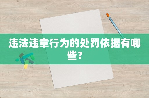 違法違章行為的處罰依據(jù)有哪些？