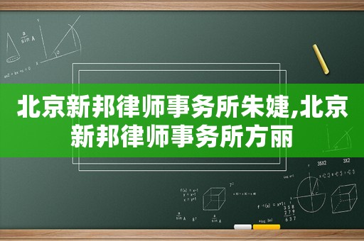 北京新邦律師事務(wù)所朱婕,北京新邦律師事務(wù)所方麗