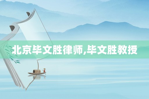 北京畢文勝律師,畢文勝教授