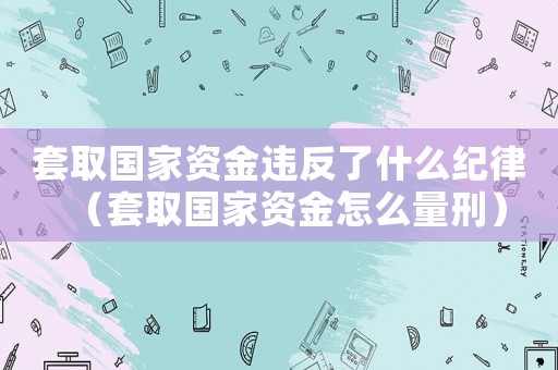 套取國家資金違反了什么紀(jì)律（套取國家資金怎么量刑）