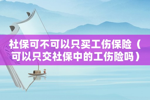 社保可不可以只買(mǎi)工傷保險(xiǎn)（可以只交社保中的工傷險(xiǎn)嗎）