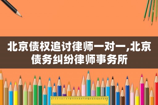 北京債權(quán)追討律師一對(duì)一,北京債務(wù)糾紛律師事務(wù)所