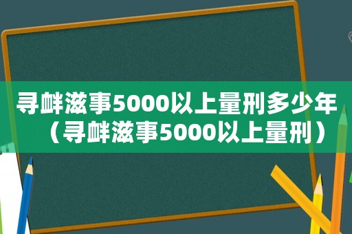 尋釁滋事5000以上量刑多少年（尋釁滋事5000以上量刑）