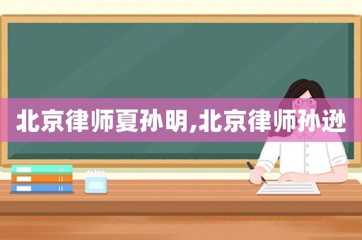 北京律師夏孫明,北京律師孫遜