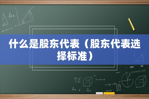 什么是股東代表（股東代表選擇標(biāo)準(zhǔn)）