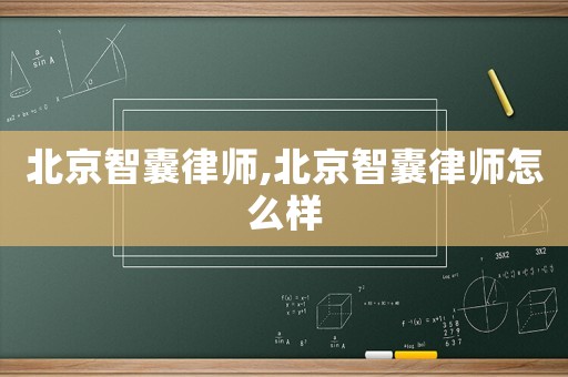 北京智囊律師,北京智囊律師怎么樣