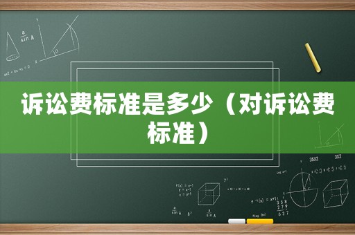 訴訟費(fèi)標(biāo)準(zhǔn)是多少（對訴訟費(fèi)標(biāo)準(zhǔn)）