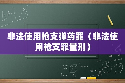 非法使用槍支彈藥罪（非法使用槍支罪量刑）
