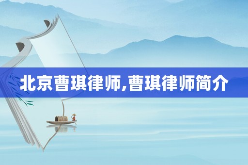 北京曹琪律師,曹琪律師簡介
