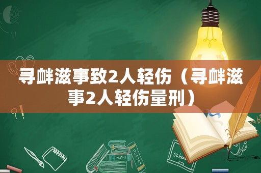 尋釁滋事致2人輕傷（尋釁滋事2人輕傷量刑）