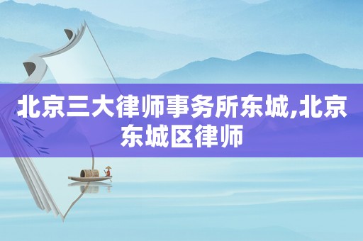 北京三大律師事務(wù)所東城,北京東城區(qū)律師