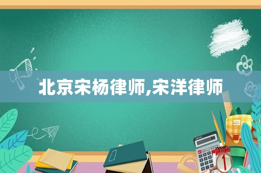 北京宋楊律師,宋洋律師
