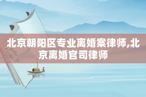 北京朝陽(yáng)區(qū)專業(yè)離婚案律師,北京離婚官司律師