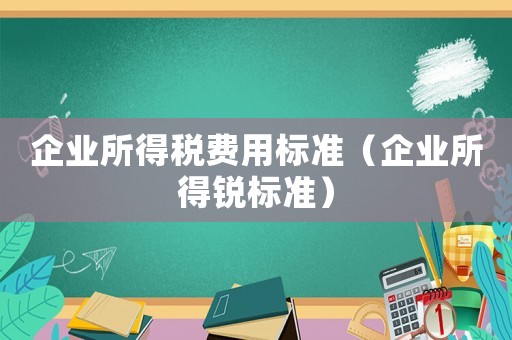 企業(yè)所得稅費用標準（企業(yè)所得銳標準）