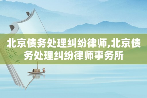 北京債務(wù)處理糾紛律師,北京債務(wù)處理糾紛律師事務(wù)所