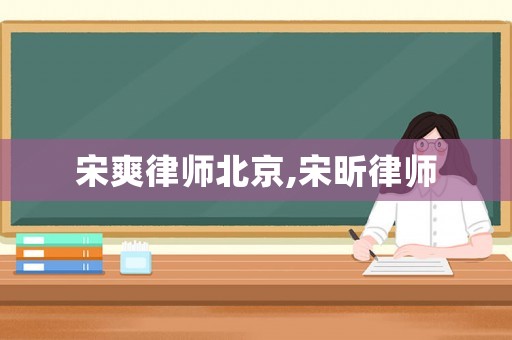 宋爽律師北京,宋昕律師