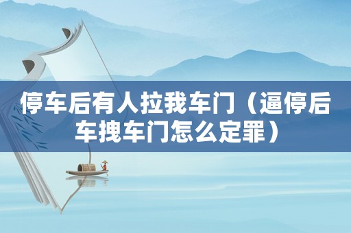 停車后有人拉我車門(mén)（逼停后車拽車門(mén)怎么定罪）