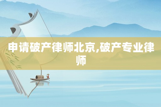 申請破產(chǎn)律師北京,破產(chǎn)專業(yè)律師